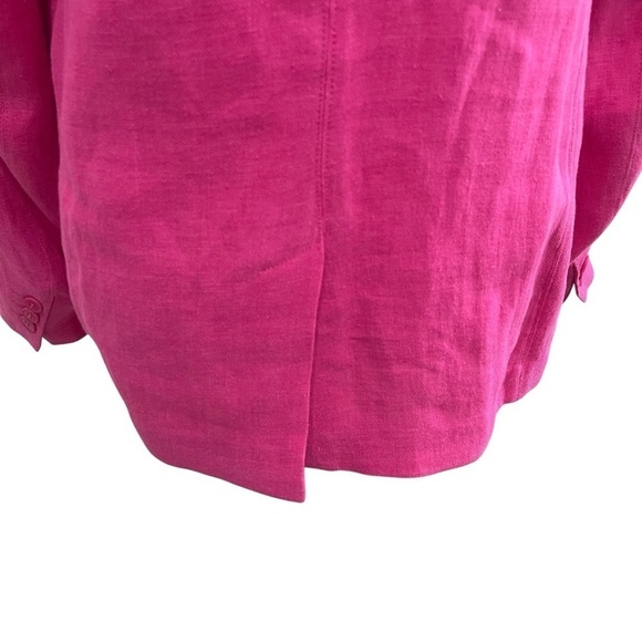 WEEKEND MAX MARA Nalut Linen Canvas Single Breast Blazer Size 8 Fuchsia $575 NWT - Picture 8 of 16
